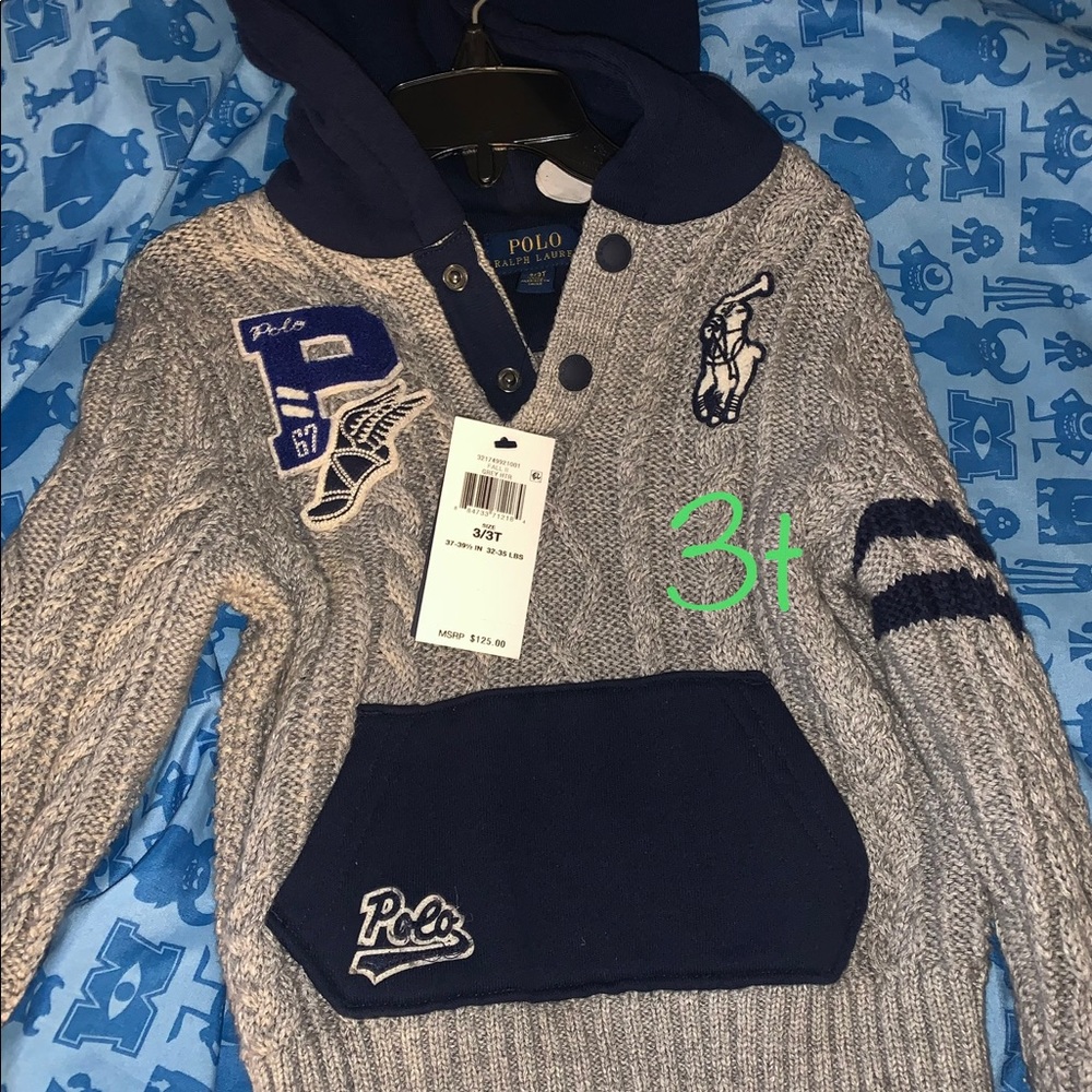 Kids polo cable knit sweater